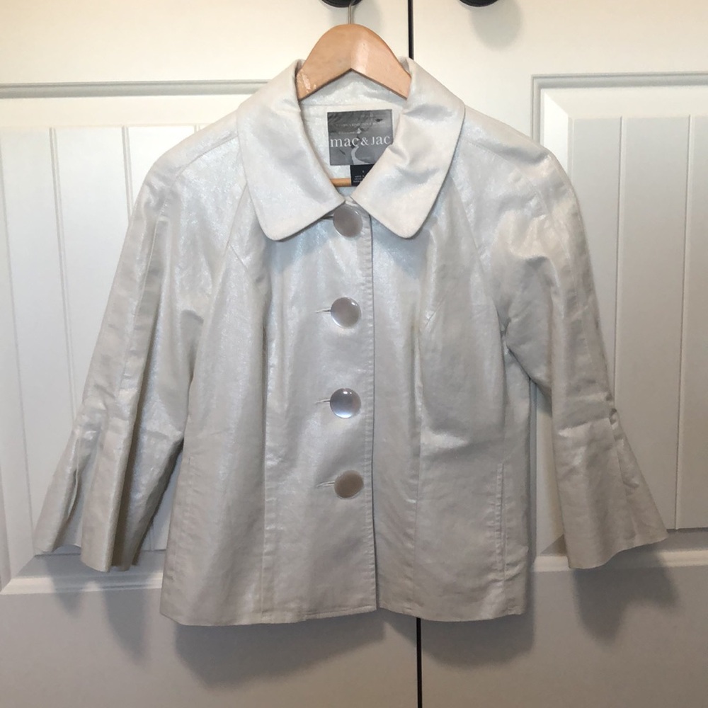 Mac & Jac Cream Metallic Blazer in Cotton&Linen blend - size 8 (small)